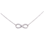 Infinity Necklace with Clear CZs in Sterling Silver